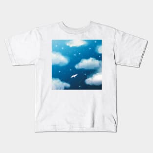 Beautiful Blue Night Sky Kids T-Shirt